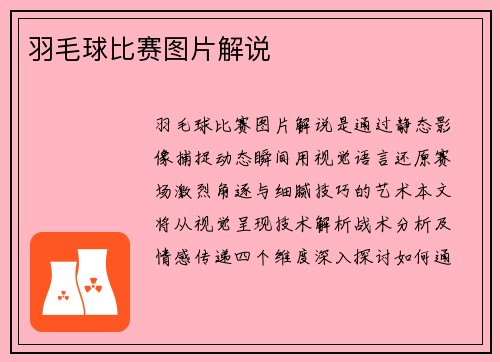 羽毛球比赛图片解说